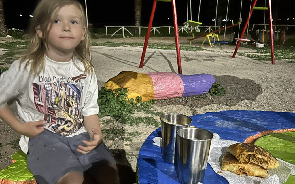 Traditional Moroccan cake and sweets served on a plate in Agroud village