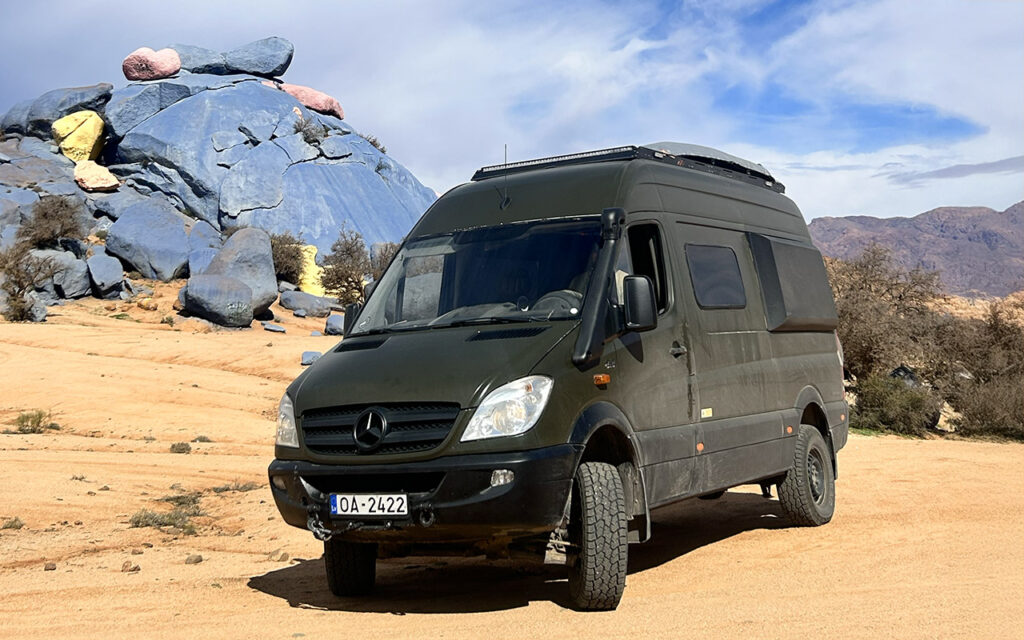 Outdoor art installation in the Moroccan wilderness
